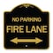 Signmission Colorado Fire Lane W/ Bidirectional Arrow, Black & Gold Aluminum Sign, 18" x 18", BG-1818-24255 A-DES-BG-1818-24255 - alternate 1